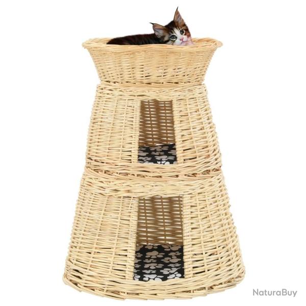 Ensemble de panier pour chats 3 pcs avec coussins 47x34x60 cm