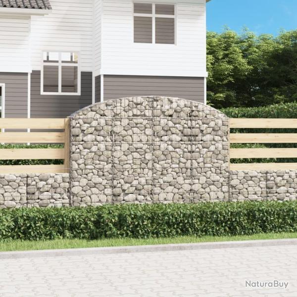 Panier de gabions arqu 200x30x140/160 cm Fer galvanis