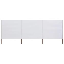 Paravent 3 panneaux Tissu 400 x 160 cm Blanc sable