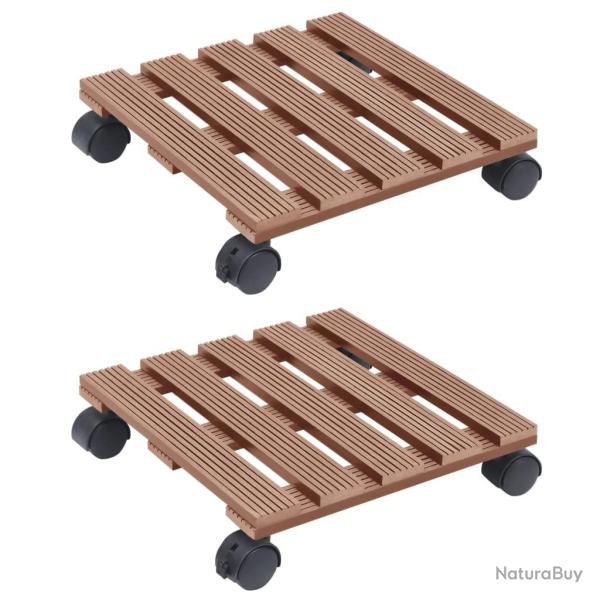 Chariots  plantes 2 pcs Marron 30x30x7,5 cm WPC