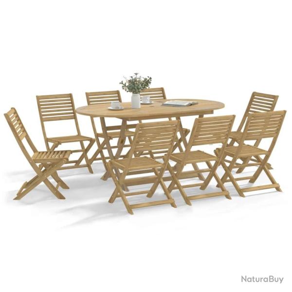 Chaises pliables de jardin lot de 8 bois massif d'acacia