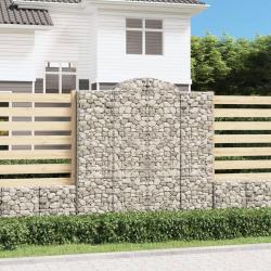 Paniers &agrave; gabions arqu&eacute;s 2 pcs 200x50x200/220 cm Fer galvanis&eacute;