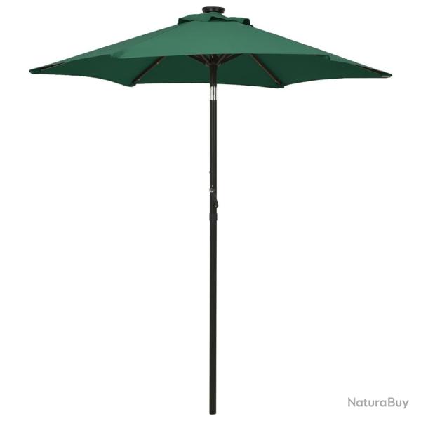 Parasol de jardin avec lumi�res LED vert 200x211 cm aluminium