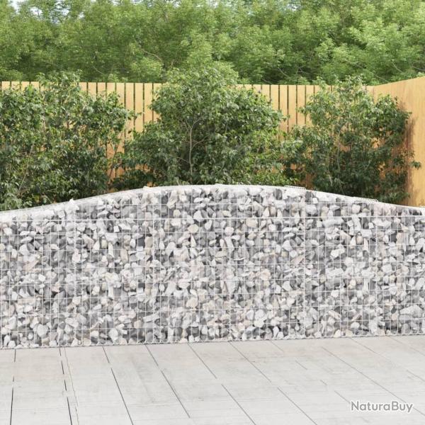 Paniers � gabions arqu�s 2 pcs 400x50x80/100 cm Fer galvanis�