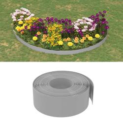Bordures de jardin 5 pcs gris 10 m 20 cm poly&eacute;thyl&egrave;ne