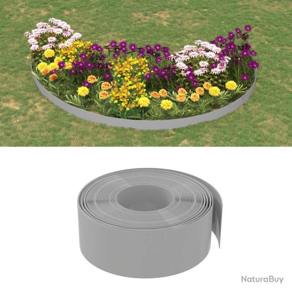 Bordures de jardin 5 pcs gris 10 m 20 cm poly�thyl�ne
