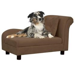 Canap&eacute; pour chien avec oreiller Marron 83x44x44 cm Peluche