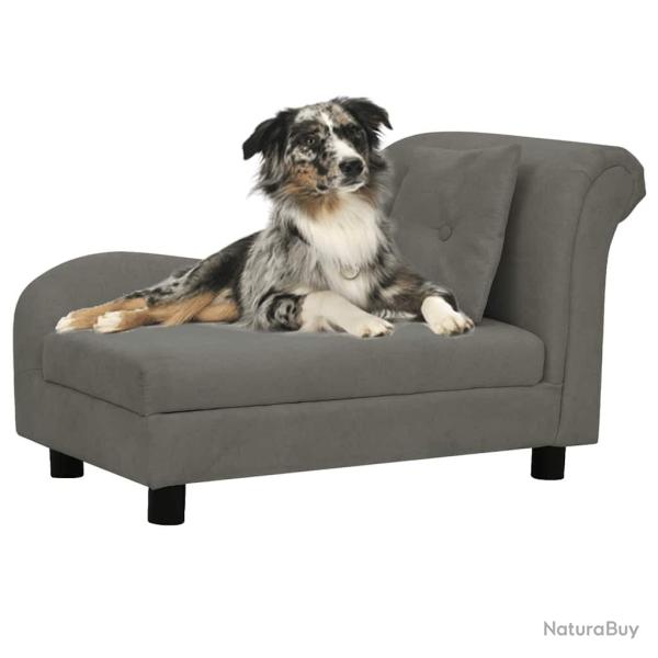 Canap� pour chien avec oreiller Gris fonc� 83x44x44 cm Peluche