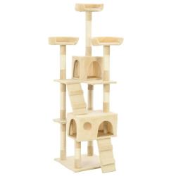 Arbre &agrave; chat avec griffoirs en sisal 170 cm Beige