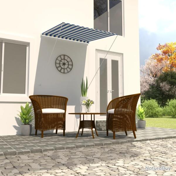Auvent r�tractable 100x150 cm Bleu et blanc
