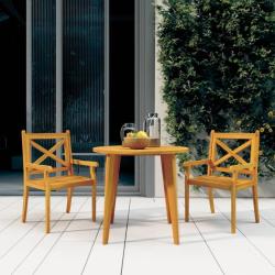 Chaises &agrave; manger d'ext&eacute;rieur lot de 2 Bois d'acacia massif