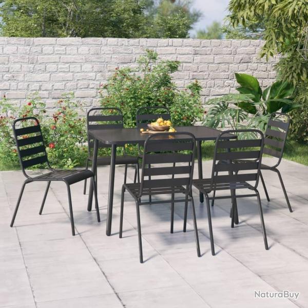 Ensemble � manger de jardin 7 pcs anthracite acier