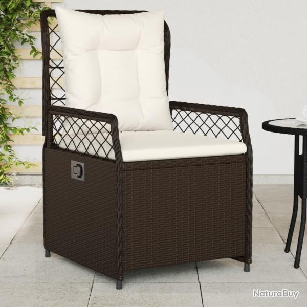 Chaises inclinables de jardin lot de 2 marron r�sine tress�e