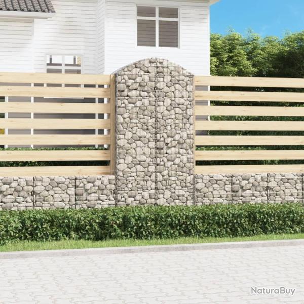 Panier de gabions arqu� 100x50x200/220 cm Fer galvanis�