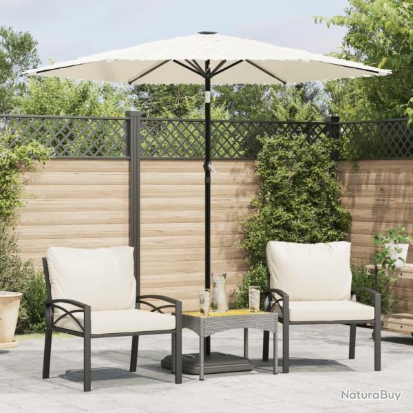 Parasol de jardin avec m�t en acier blanc 223x223x213 cm
