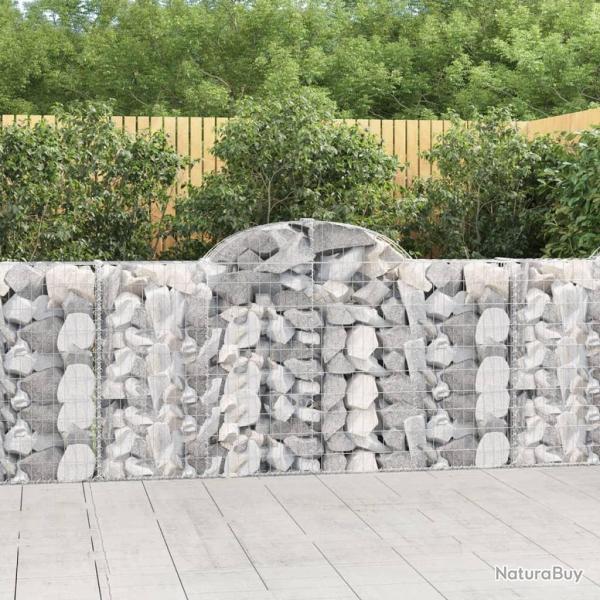 Paniers � gabions arqu�s 3 pcs 200x30x100/120 cm Fer galvanis�
