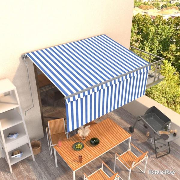 Auvent r�tractable automatique avec store 3x2,5 m Bleu et blanc