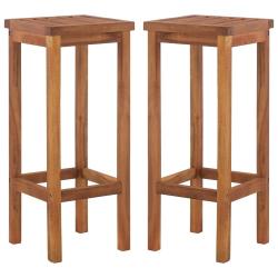 Tabourets de bar lot de 2 bois d'acacia massif