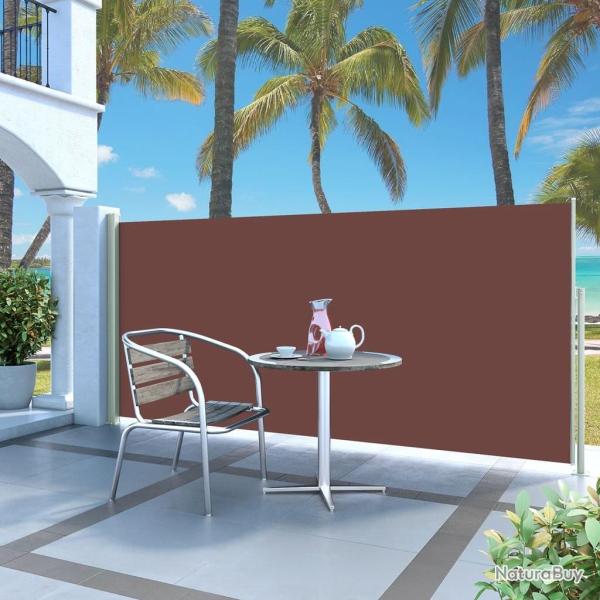 Auvent latral rtractable de patio 140x300 cm Marron