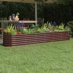 Lit sur&eacute;lev&eacute; de jardin Acier enduit de poudre marron