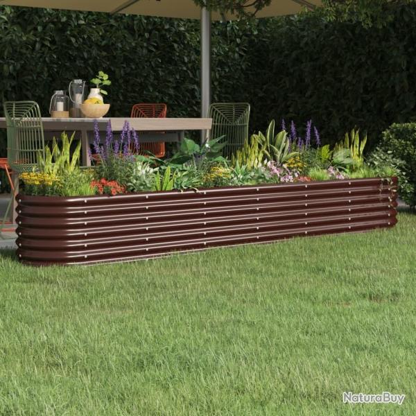 Lit sur�lev� de jardin Acier enduit de poudre marron