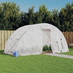 Serre avec cadre en acier blanc 10 m&sup2; 5x2x2,3 m