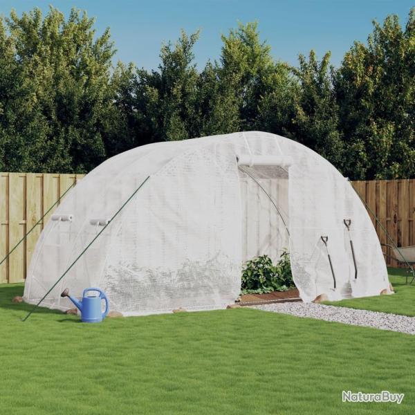 Serre avec cadre en acier blanc 10 m� 5x2x2,3 m