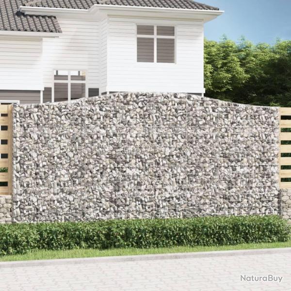 Panier de gabions arqu� 400x50x200/220 cm Fer galvanis�