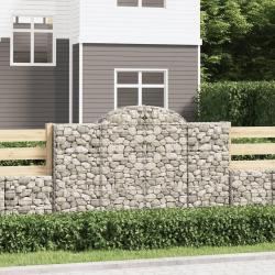 Paniers &agrave; gabions arqu&eacute;s 3 pcs 200x50x120/140 cm Fer galvanis&eacute;