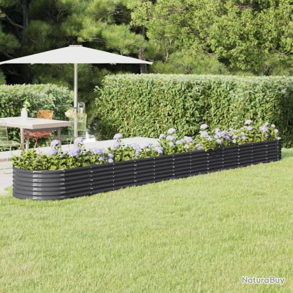 Lit sur�lev� de jardin Acier enduit de poudre Anthracite