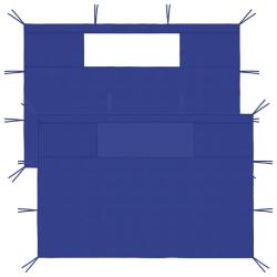 Parois lat&eacute;rales de belv&eacute;d&egrave;re avec fen&ecirc;tres 2 pcs Bleu