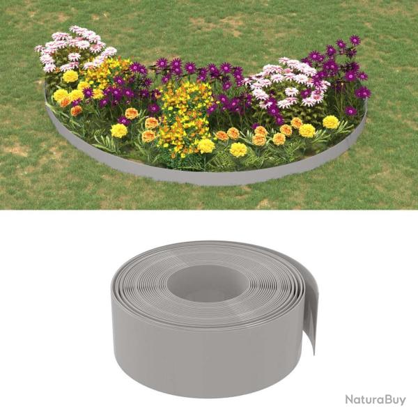 Bordures de jardin 2 pcs gris 10 m 20 cm poly�thyl�ne