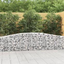 Paniers &agrave; gabions arqu&eacute;s 2 pcs 400x30x60/80 cm Fer galvanis&eacute;