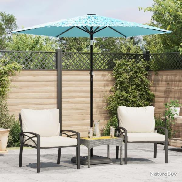 Parasol de jardin avec m�t en acier bleu 223x223x213 cm