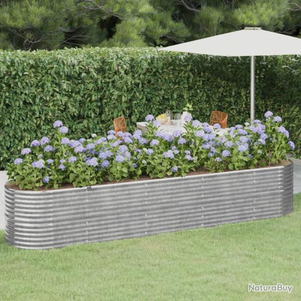 Lit surlev de jardin Acier enduit de poudre Argent