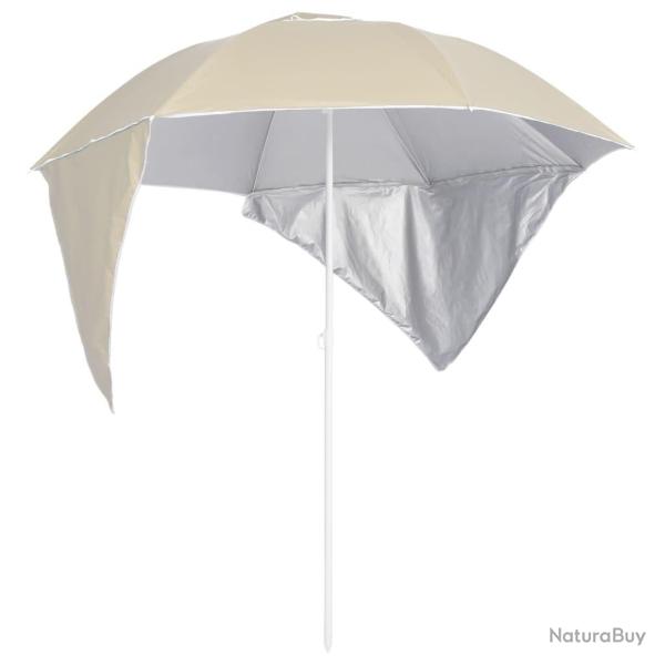 Parasol de plage avec parois lat�rales sable 215 cm