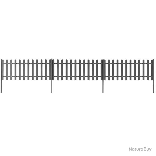 Cl�ture � piquets avec poteaux 3 pcs WPC 600x60 cm