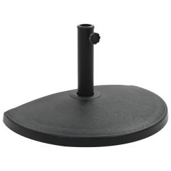 Socle demi-rond de parasol Polyr&eacute;sine 15 kg Noir