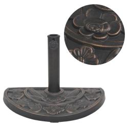 Socle de parasol en r&eacute;sine demi-cercle Bronze 9 kg