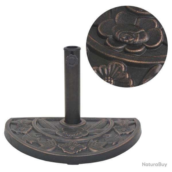Socle de parasol en rsine demi-cercle Bronze 9 kg
