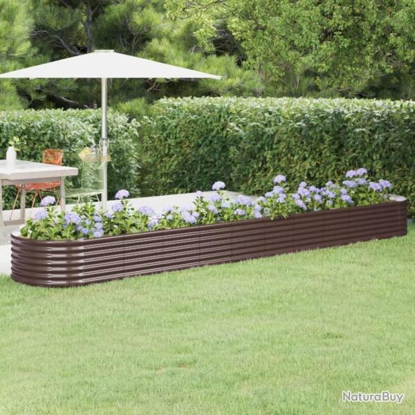 Lit sur�lev� de jardin Acier enduit de poudre marron