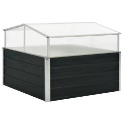 Serre Anthracite 100x100x77 cm Acier galvanis&eacute;