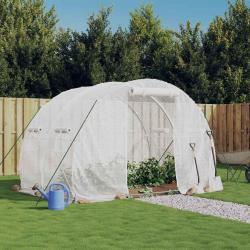 Serre avec cadre en acier blanc 6 m&sup2; 3x2x2 m