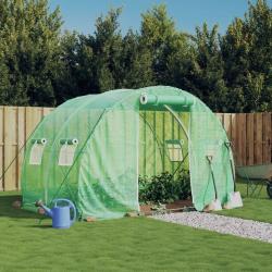 Serre avec cadre en acier vert 6 m&sup2; 3x2x2 m