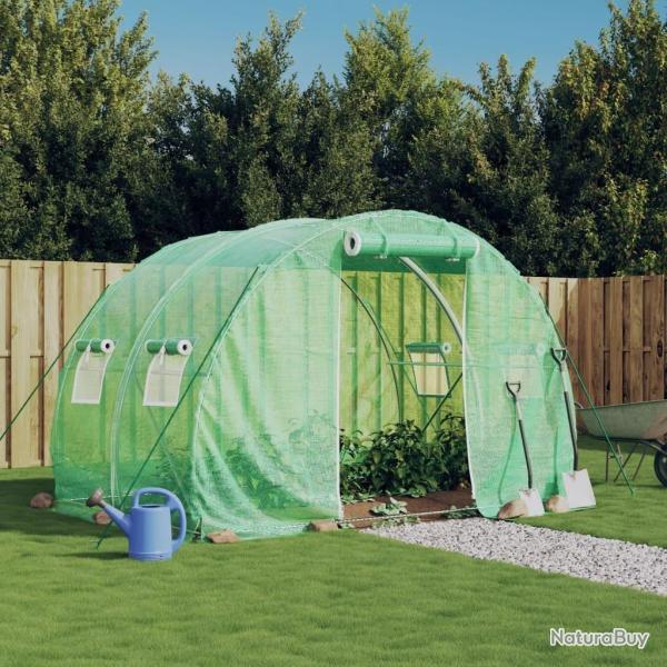 Serre avec cadre en acier vert 6 m� 3x2x2 m