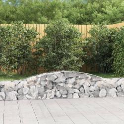 Paniers &agrave; gabions arqu&eacute;s 2 pcs 400x30x40/60 cm Fer galvanis&eacute;