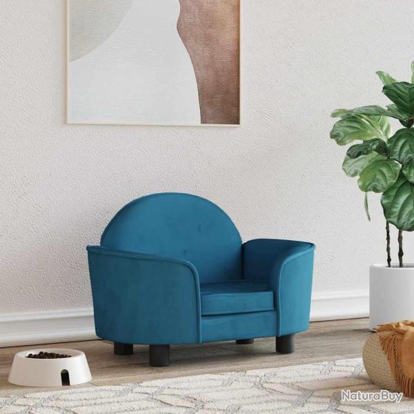 Lit pour chien bleu 66x40x45 cm velours
