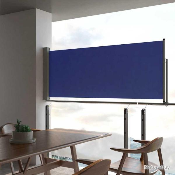Auvent lat�ral r�tractable de patio 100x300 cm Bleu
