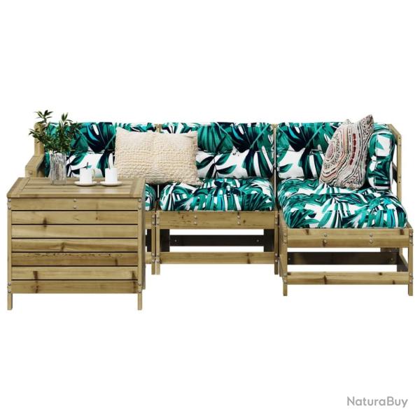 Salon de jardin 5 pcs bois de pin impr�gn�