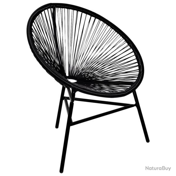 Chaise de jardin forme de lune rsine tresse noir